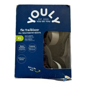 Youly Trailblazer All Weather Pet Boots Size XL Black & Gray Hook & Loop Closure